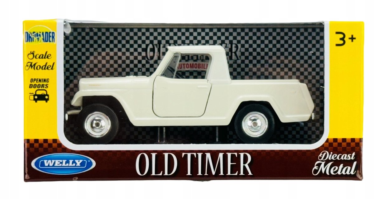 Welly Jeepster Commando Pickup 1967 Wit Metaal 1:34