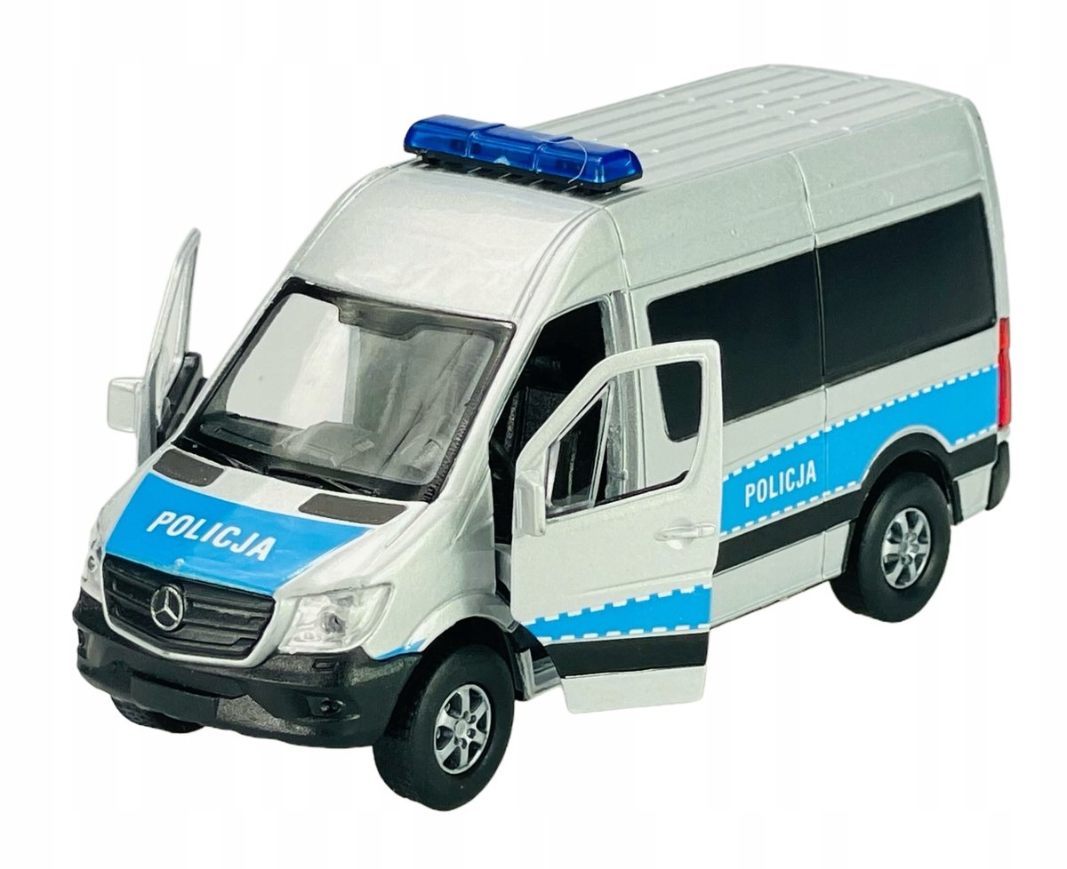 Welly Mercedes Sprinter Politiebusje Metaal Model 1:34 Nieuw