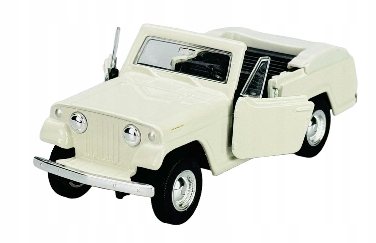 Welly Jeepster Commando Roadster 1967 Wit Metaal 1:34 Modelauto