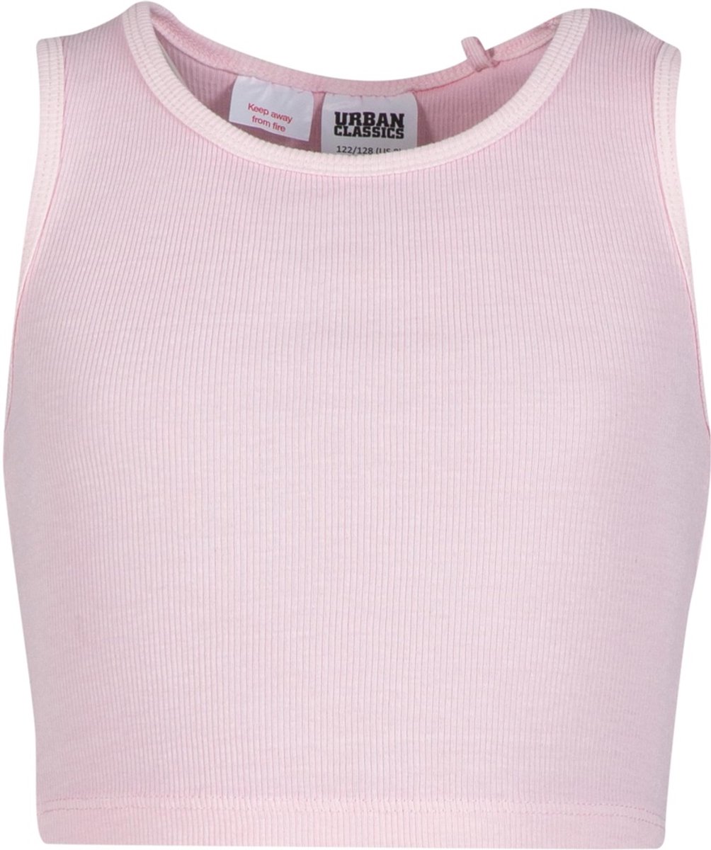 Urban Classics Washed Rib Jersey Kinder Crop top Kids 110/116 Roze