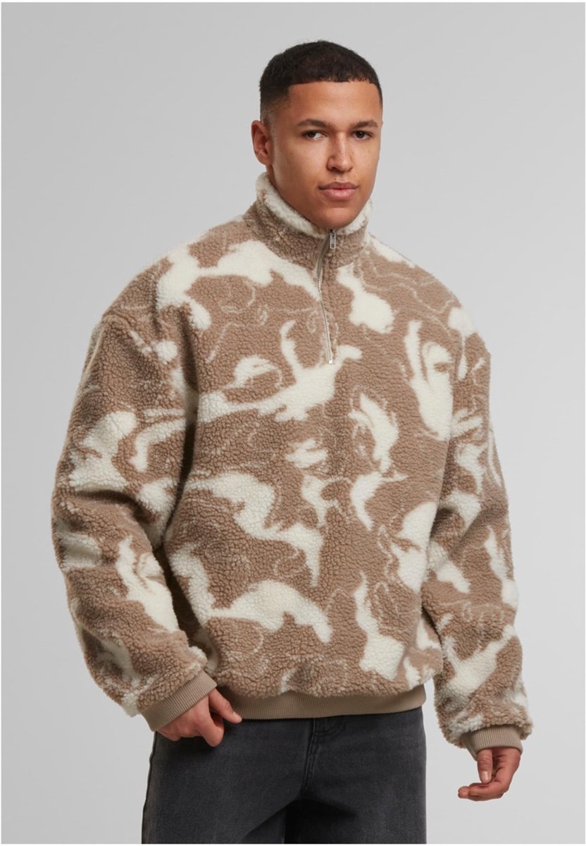 Urban Classics Oversized Pattern Teddy Troyer Sweater/trui XL Beige
