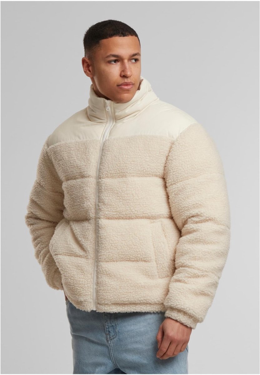 Urban Classics Fabric Mix Teddy Gewatteerd jack 3XL Creme