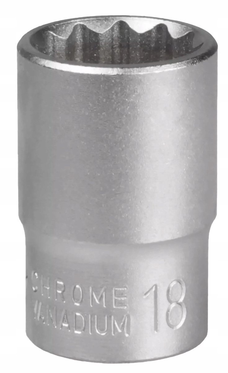 MJW Doplagssleutel 1/2" 12-punts 18 mm CrV Staal