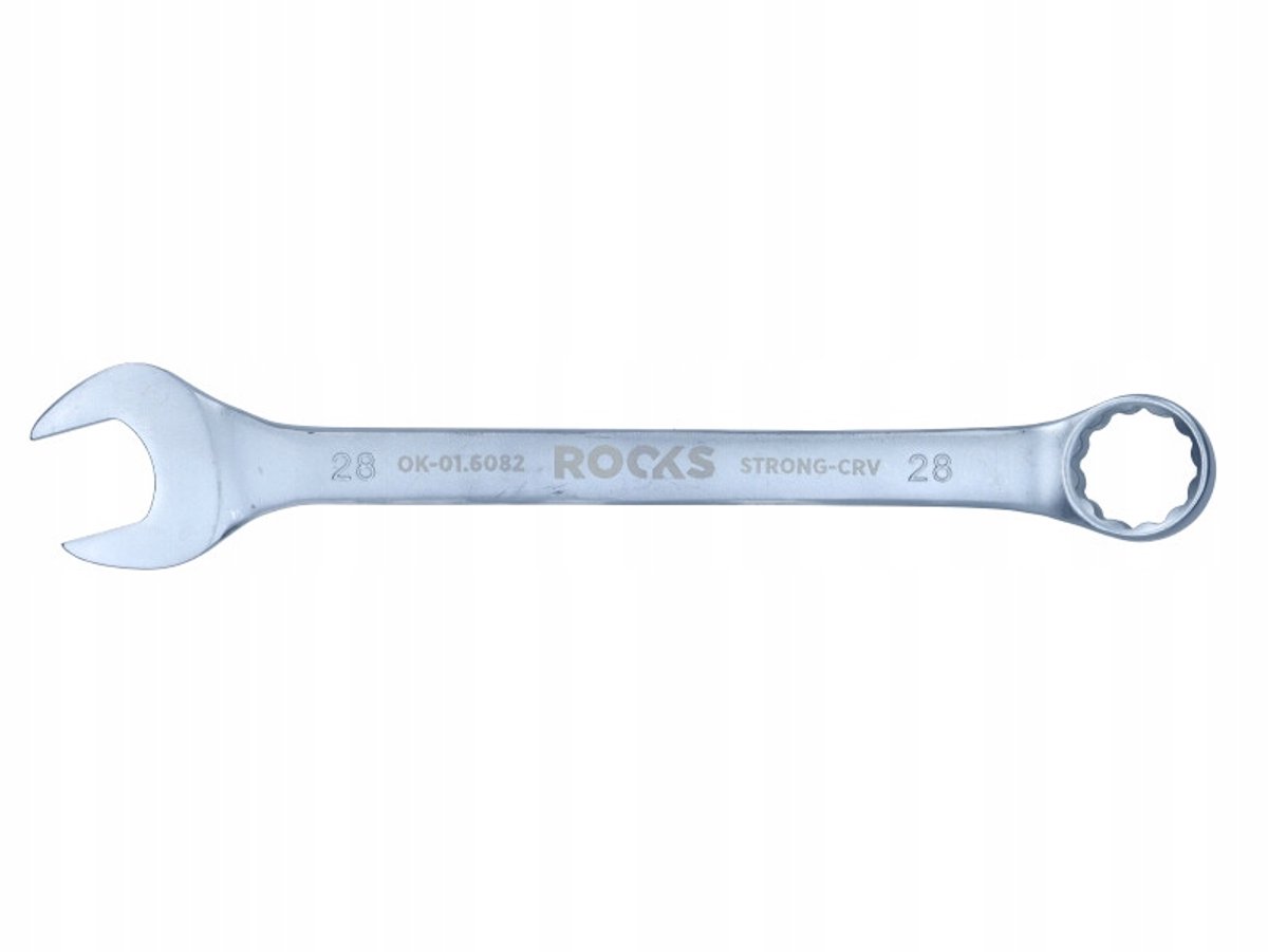 ROOKS ringsleutel 28 mm, 31CrV3 staal, dubbel chroom, DIN 3113A
