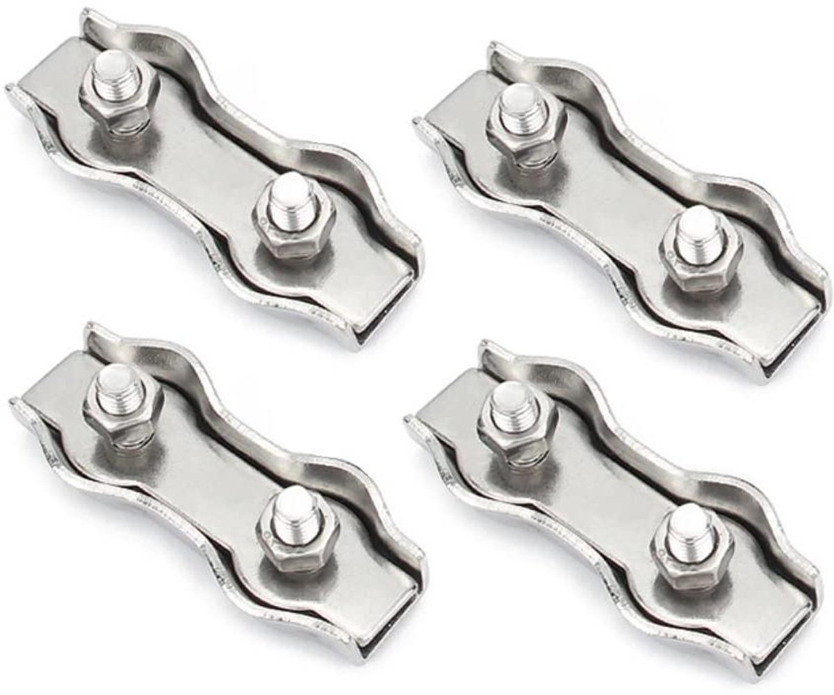 Provento - Duplex Klem RVS Zware Draad Touw Clips - M10 - Voor Waslijnen en Zon Zeilen - Patio Opknoping.
