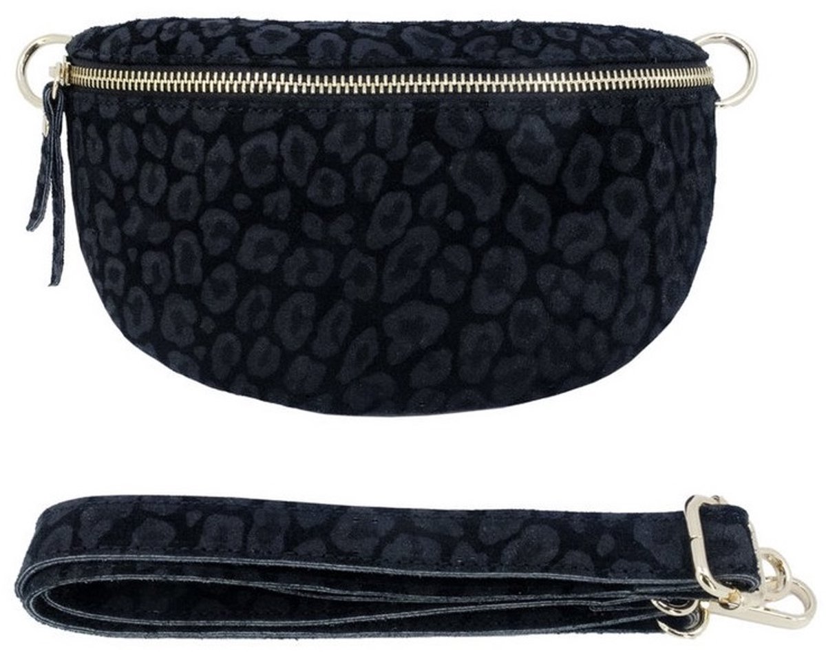 Heuptas | ZWARTE PANTER | Heuptas Echt Suede Leer | 23 cm x 13 cm x 6 cm | LUIPAARD | Handtas | Schoudertas | Accessoire | Trendsetter | Fashion | Trending | Zak | Gadget | Make-up tas | Purse | Accessoires | Dames | Kinderen | Vrouw | Mat | Mode