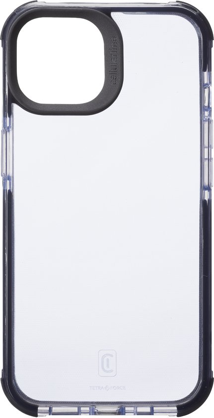 Cellularline Hard Case Tetra Coque arrière Apple iPhone 14 transparent, noir compatible avec MagSafe
