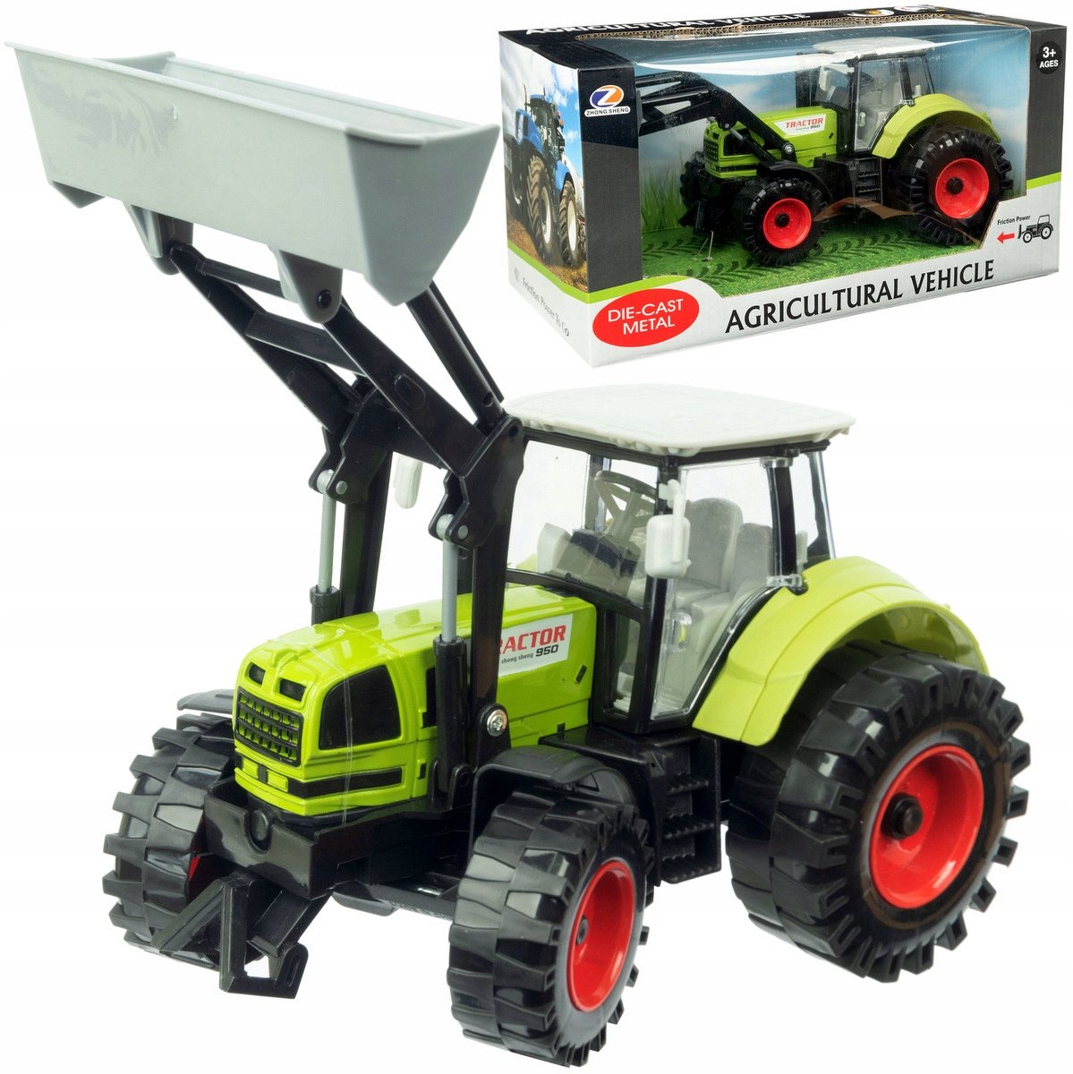 Grote Tractor met Aandrijving, Openende Deuren en Laadschop
