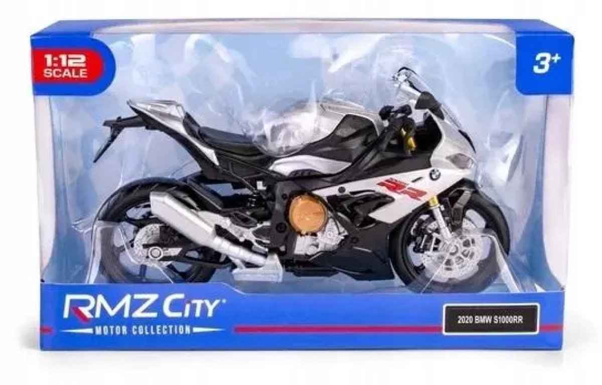 RMZ 1:12 BMW S1000RR 2020 Speelgoedmotor Zilver