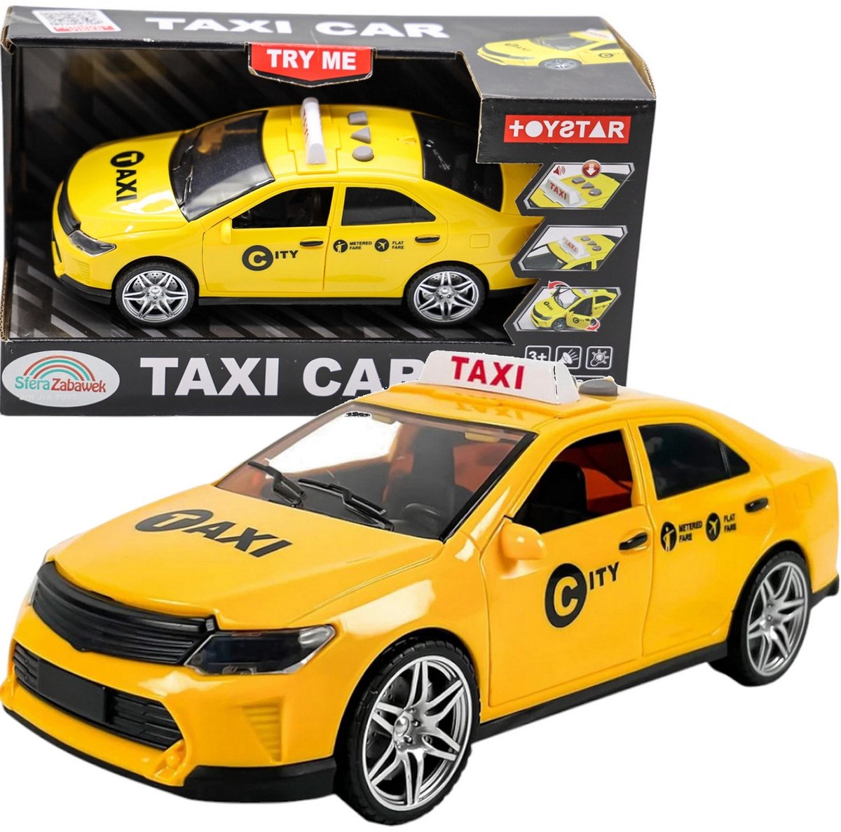 Taxi Speelgoedauto met Licht en Geluid - 1:14 Schaal