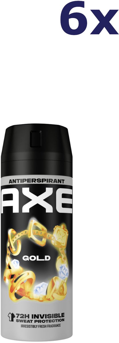 6x Axe Anti-transpirant Spray Gold 150 ml