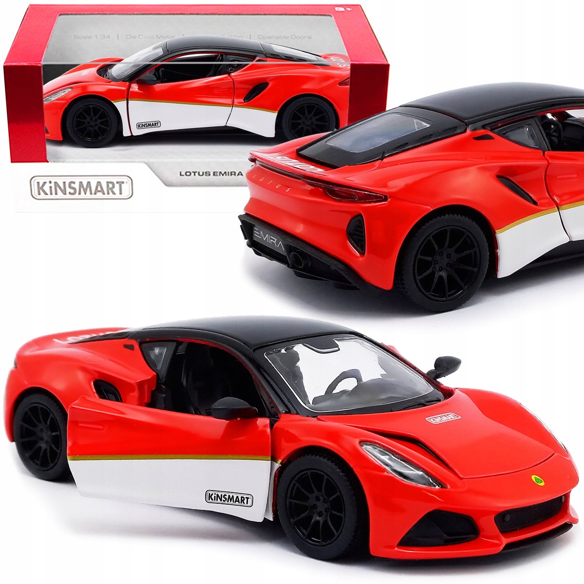 Lotus Emira Pull-Back Modelauto Metaal 1:34 - 3 kleuren