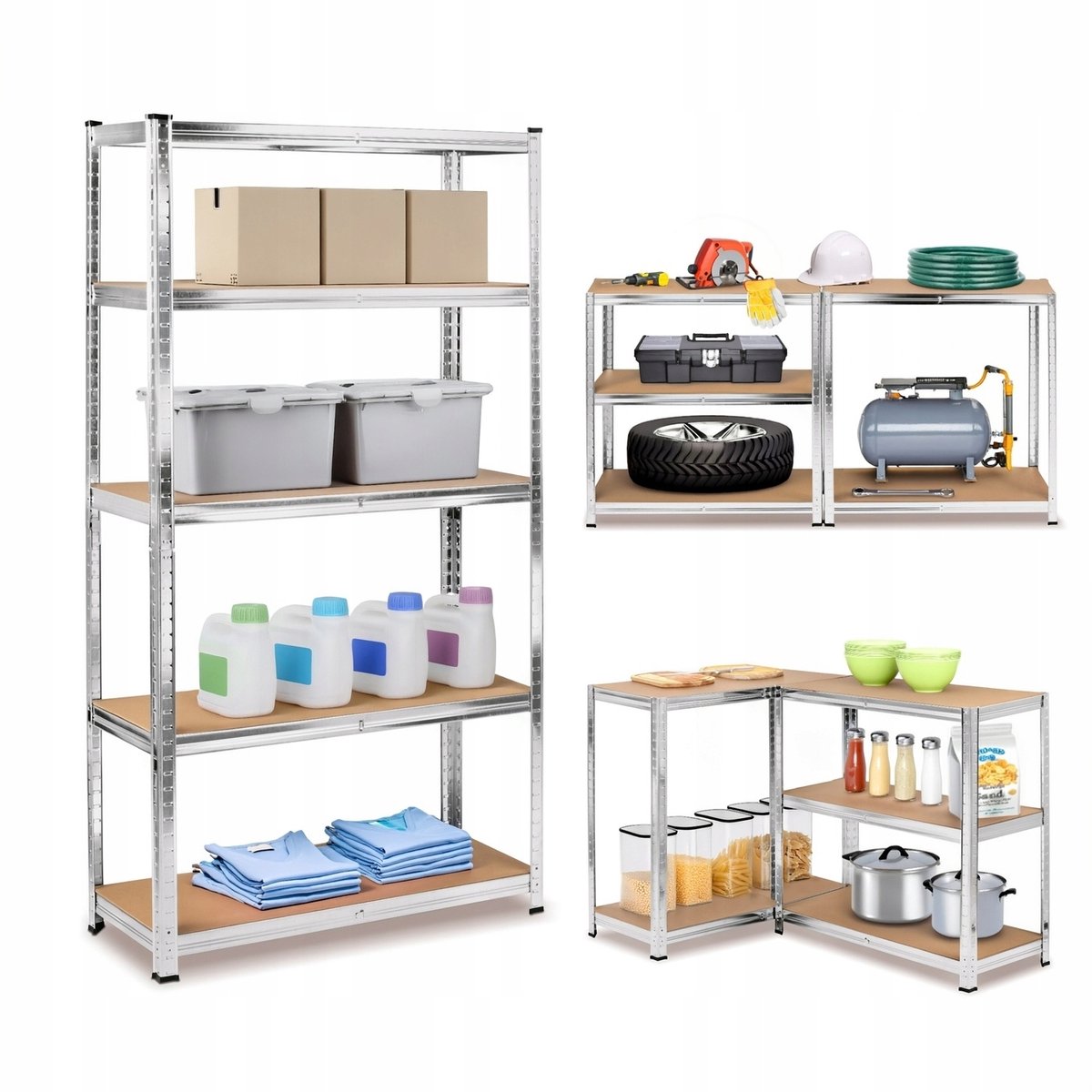 Tadar Metal Legkast 5 Niveaus 90x40x180cm - Werkplaats & Garage
