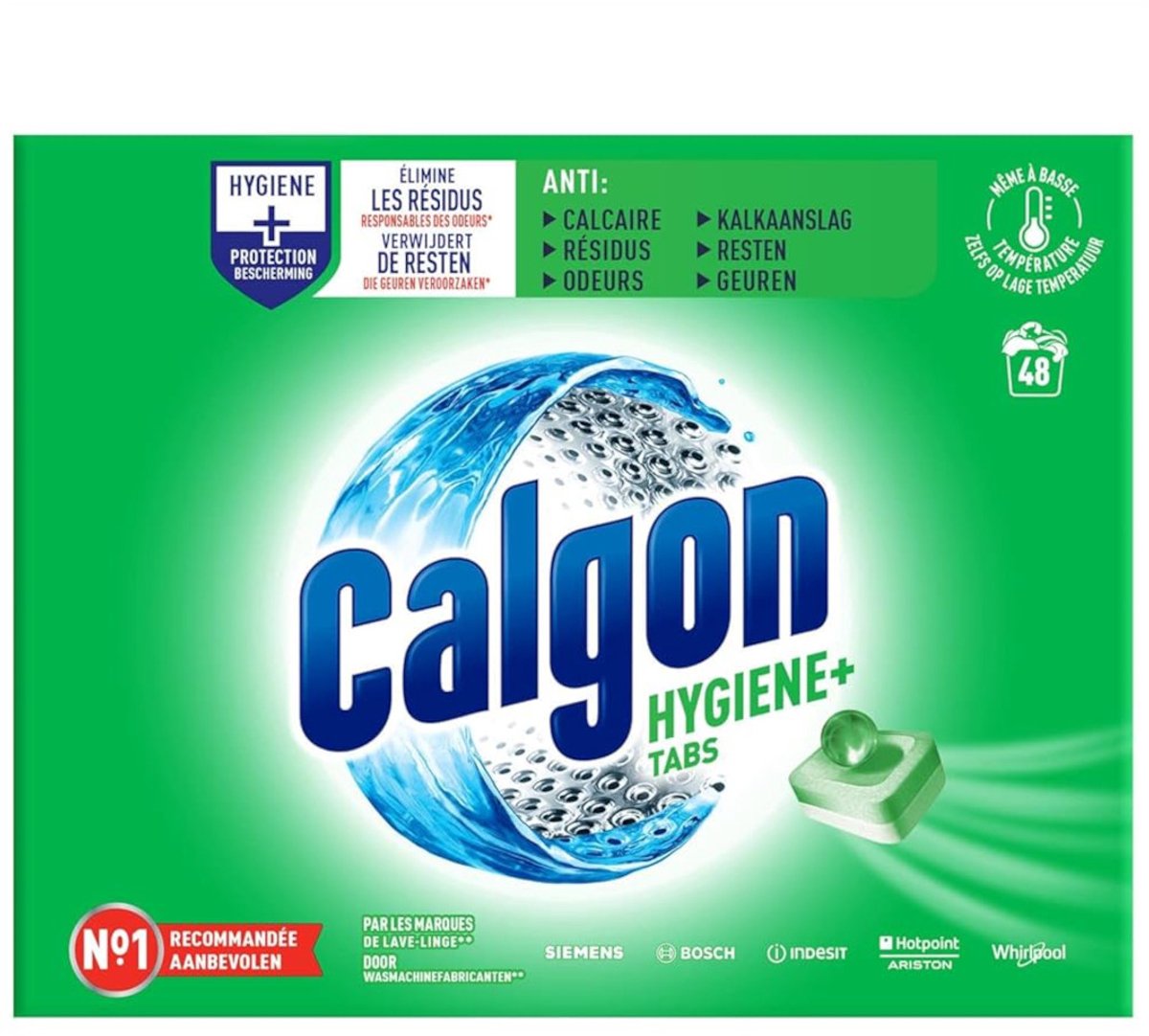 Calgon Hygiëne+ Wasmachinereiniger en Anti Kalk - 48 Tabletten