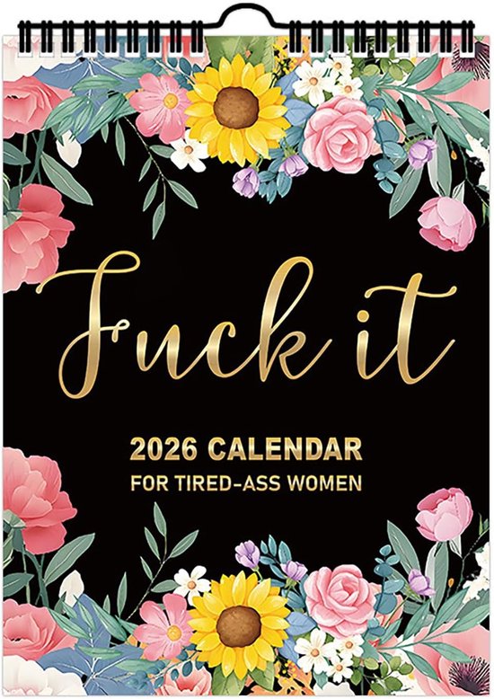 2026 Fu-ck It Wandkalender voor Vermoeide Vrouwen, 2026 Fu-ck It Kalender voor Vermoeide Vrouwen, Hangende Kalender voor Thuiskantoor, Grappige Maandkalender met Scheldwoorden, Grappig Cadeau voor Vrouwen