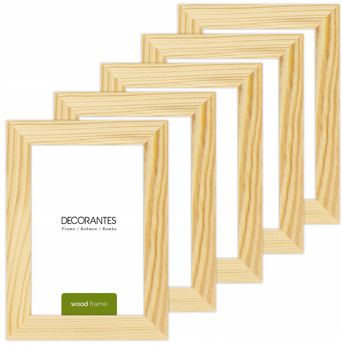 5x Houten Fotolijsten RAW 10x15 cm - Onbehandeld Hout