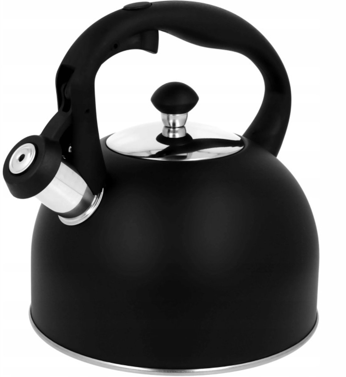 Roestvrijstalen fluitketel 2.5L - Zwart Mat - Gas & Inductie