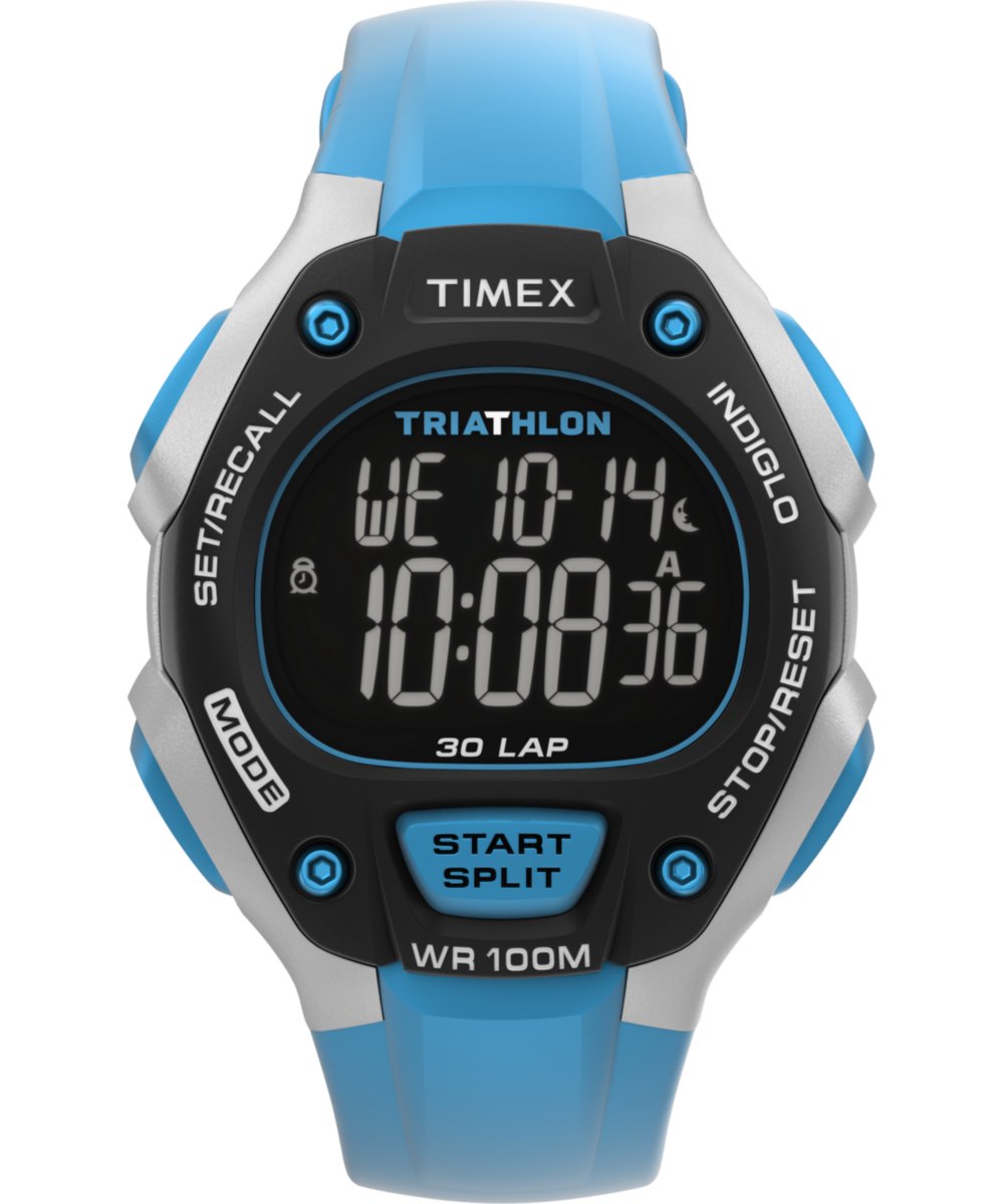 Timex Triathlon Classic C30 TW5M67400 Horloge - Kunststof - Blauw - Ø 38 mm