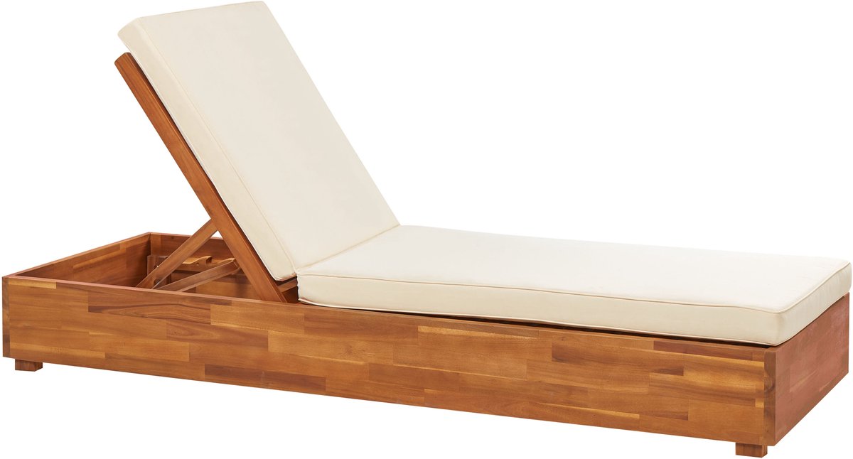 Beliani FANANO - Tuinligstoel-Lichte houtkleur-Acaciahout