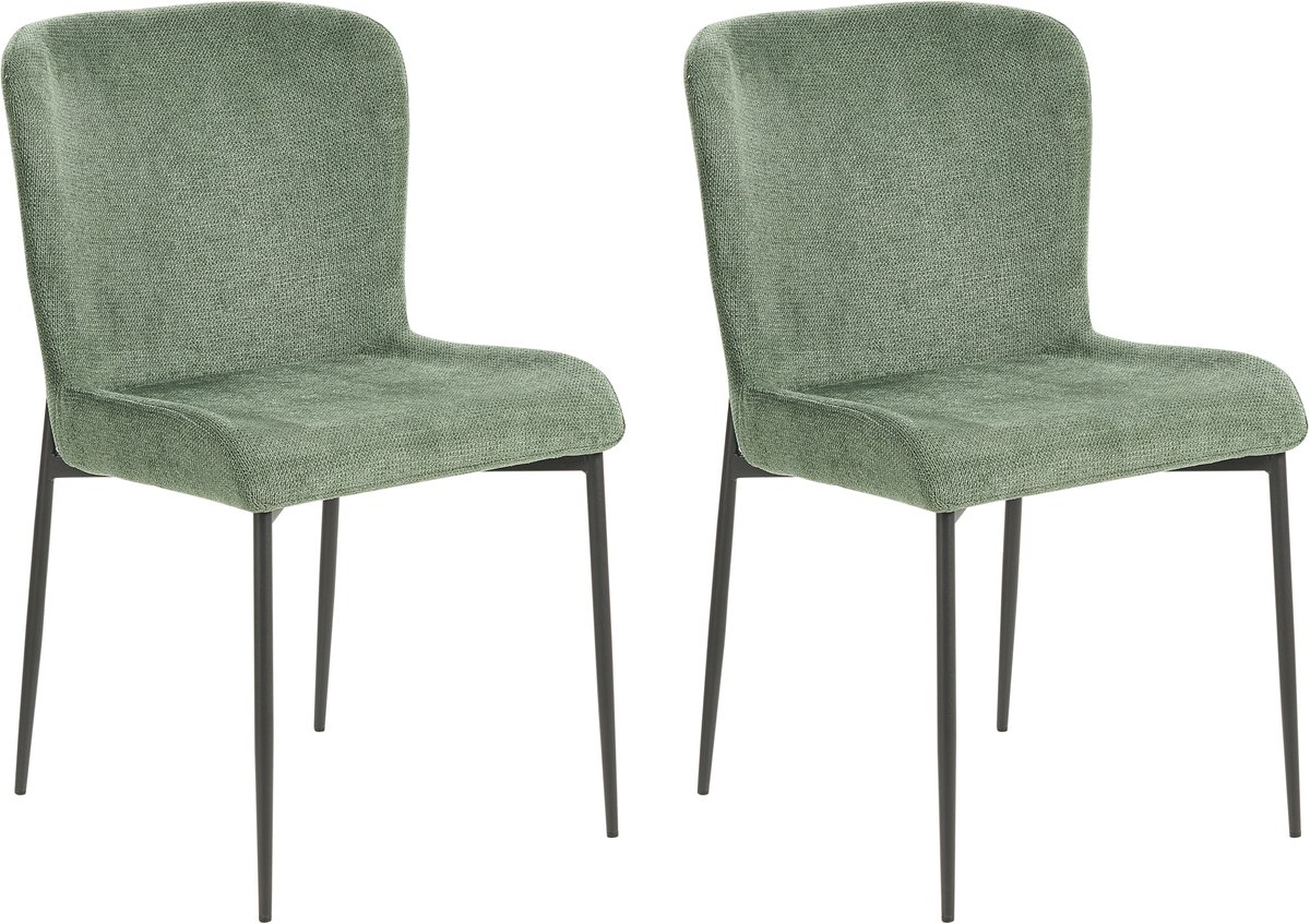 ADA - Eetkamerstoel set van 2 - Donkergroen - Polyester