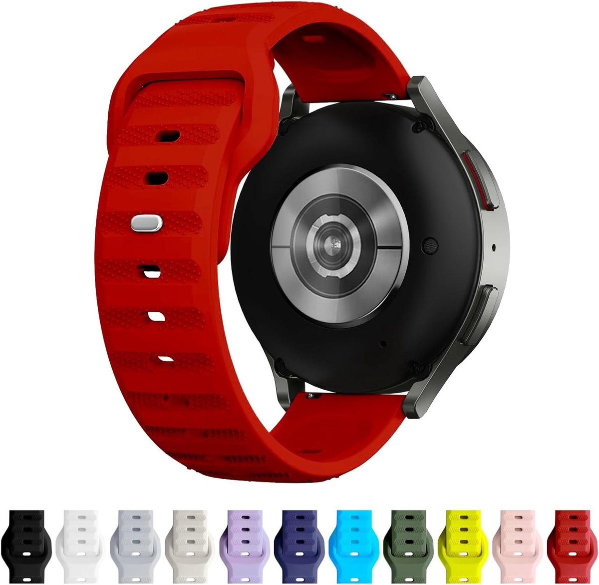 Siliconen horlogebandje 20-22mm - 12 kleuren - smartwatch - sportreservearmband - verstelbare sluiting - heren-dames
