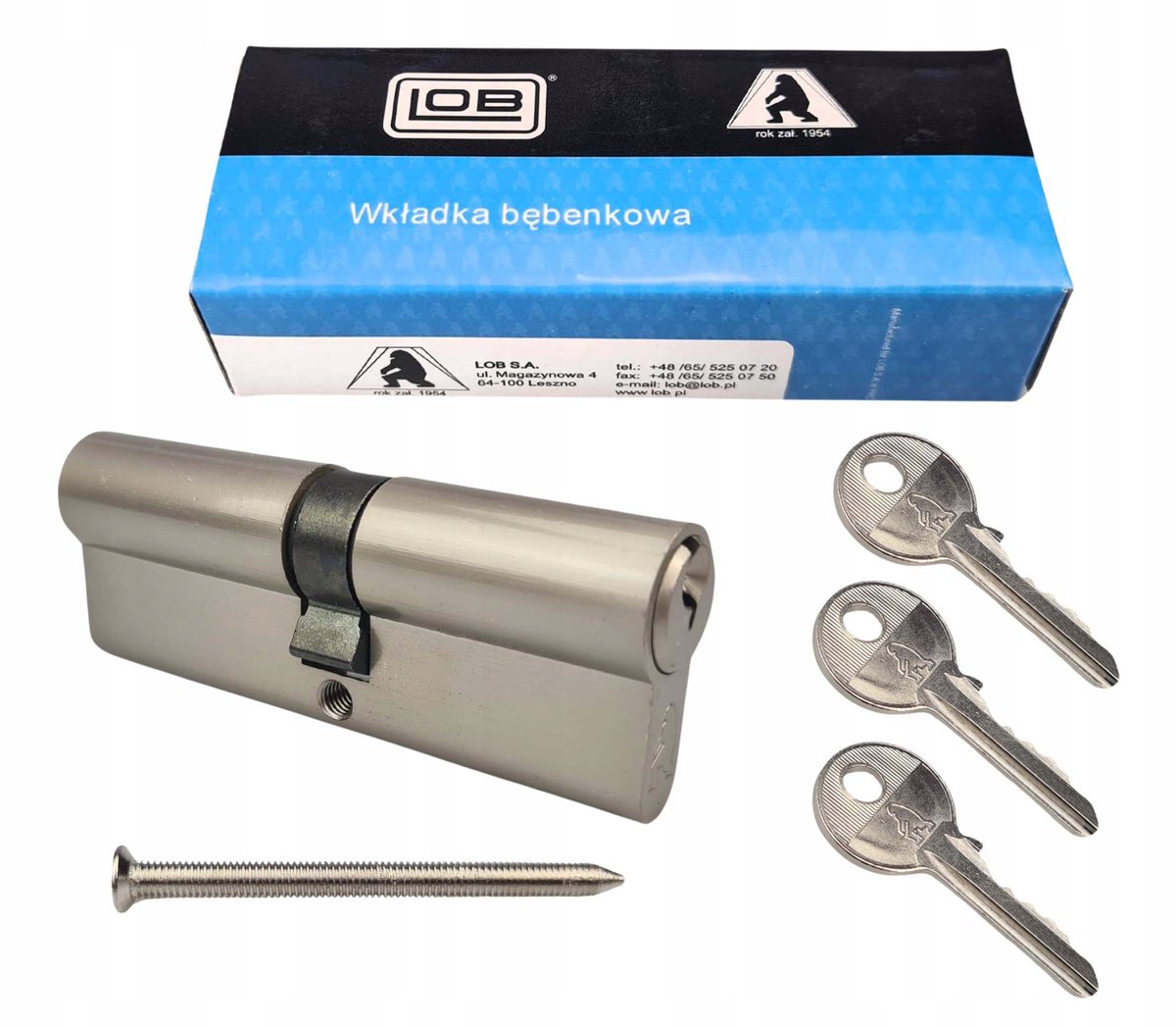 LOB YETI Cilinder 40/45 Nikkel - 3 Sleutels