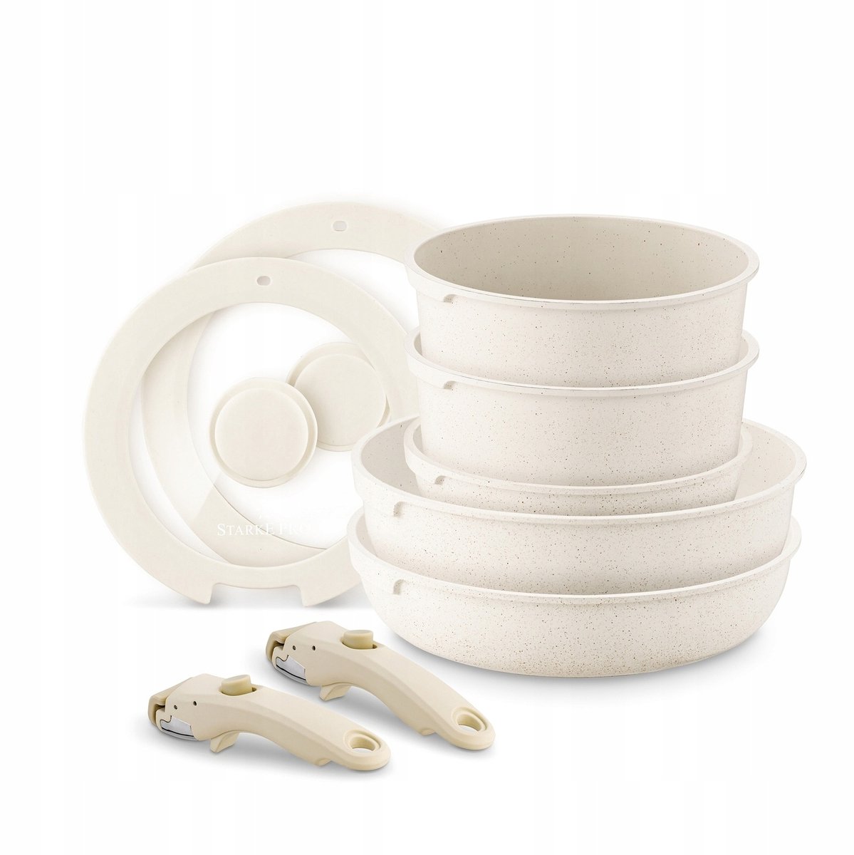 Starke Pro Compacti Crème Pannenset met De universele Handvatten (9 Stuks)