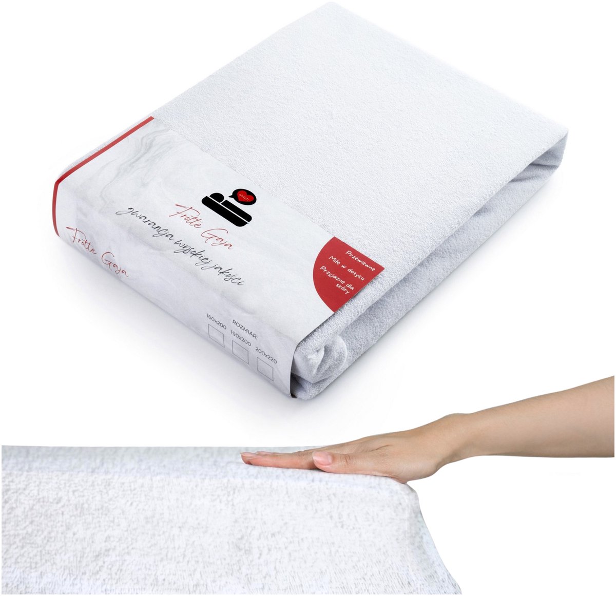 Gaja Frotte Hoeslaken 160x200cm Katoen Wit - Zonder Elastiek