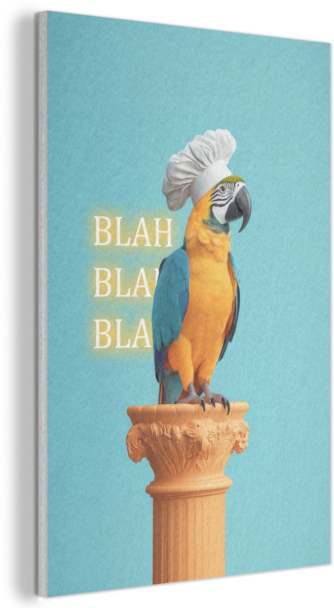 Akoestisch wandpaneel 40x60 cm - Vilt schilderij Papegaai - Koksmuts - Quote - Neon - Akoestische panelen - Geluidsdempende wanddecoratie - Geluidsisolatie woonkamer - Muurdecoratie geluidspanelen