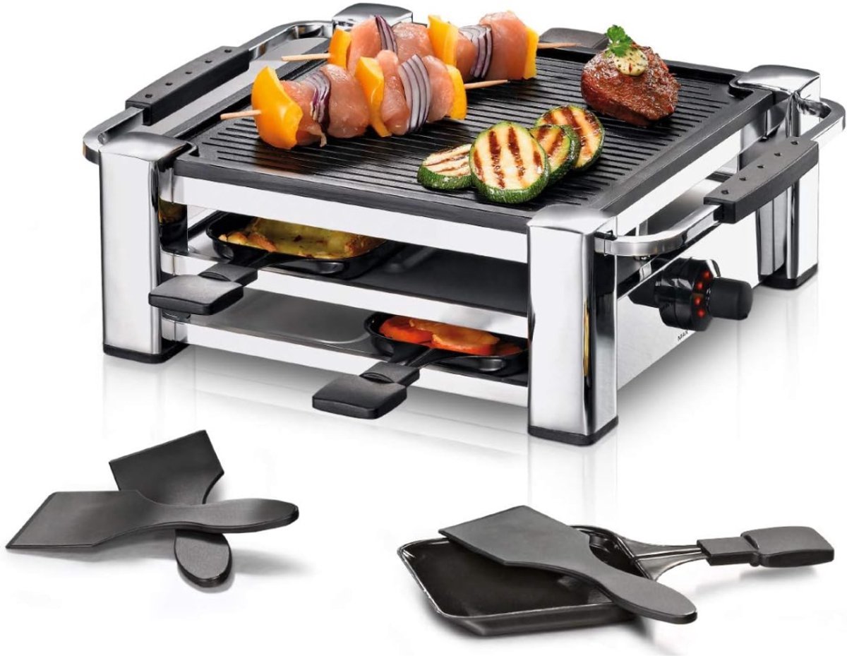 Thuys – Gourmetstellen – Raclette – Teppanyaki Bakplaat – Chroom