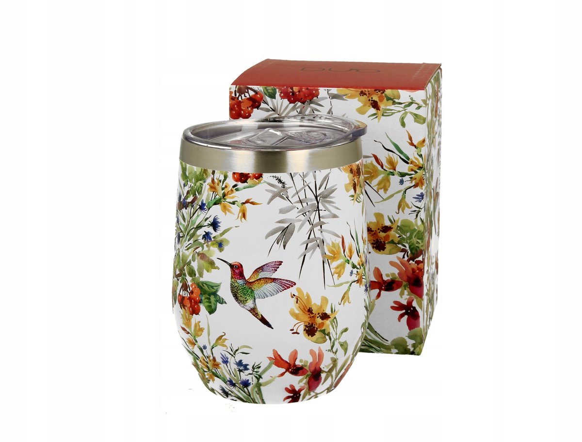 Duo Gift Thermosbeker met Kolibrivlinder en Bloemenprint - 330ml
