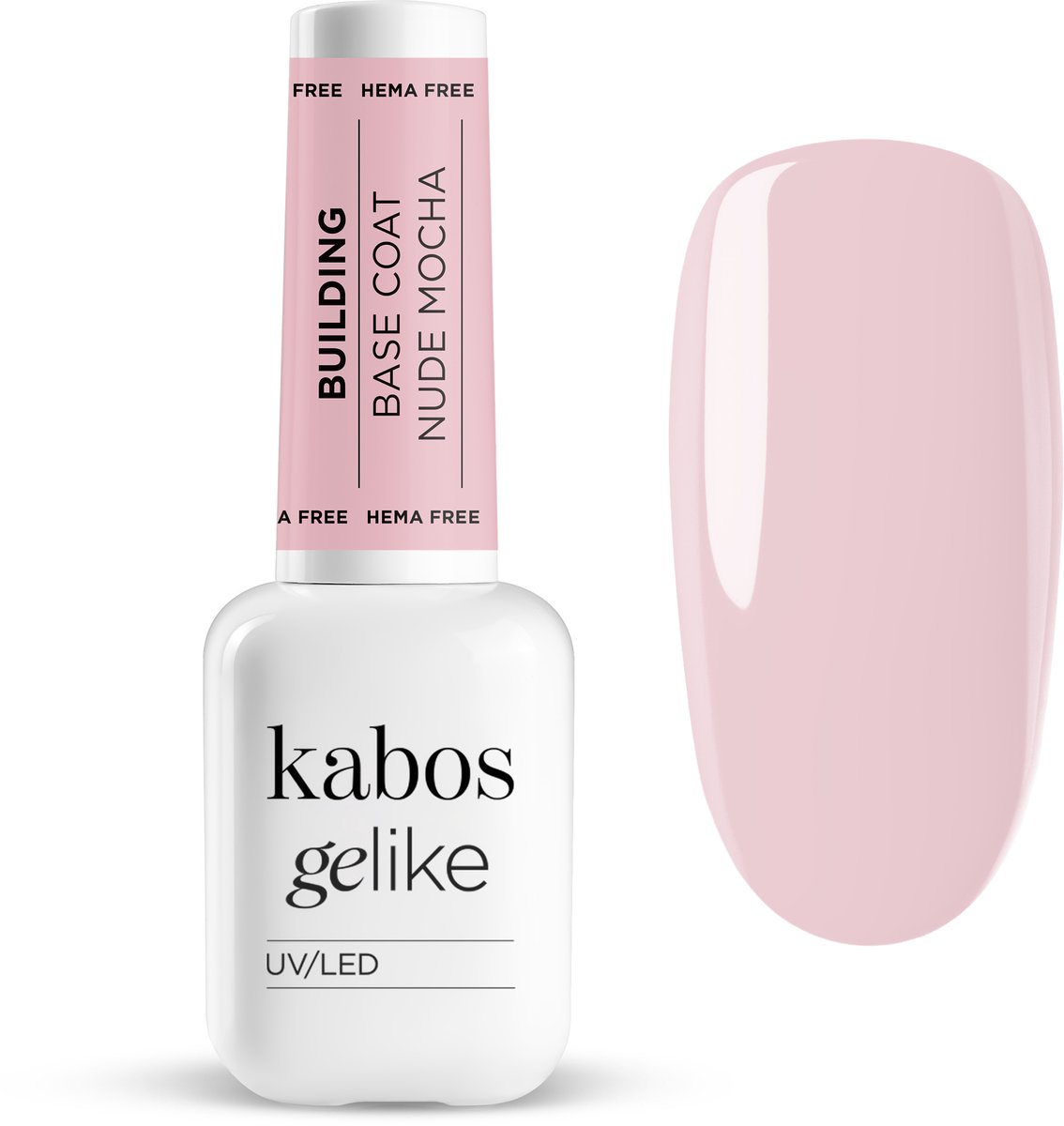 Kabos Kleurrijke basis voor opbouw Gelike Building Base Coat Nude Mocha / Nude mokka 10ml