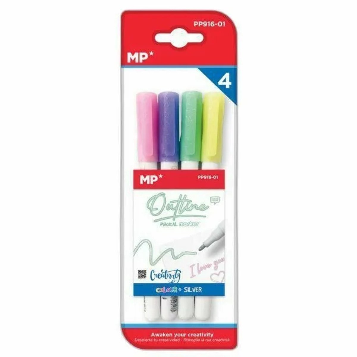 Metallic markers set - 4 stuks - Levendige kleuren