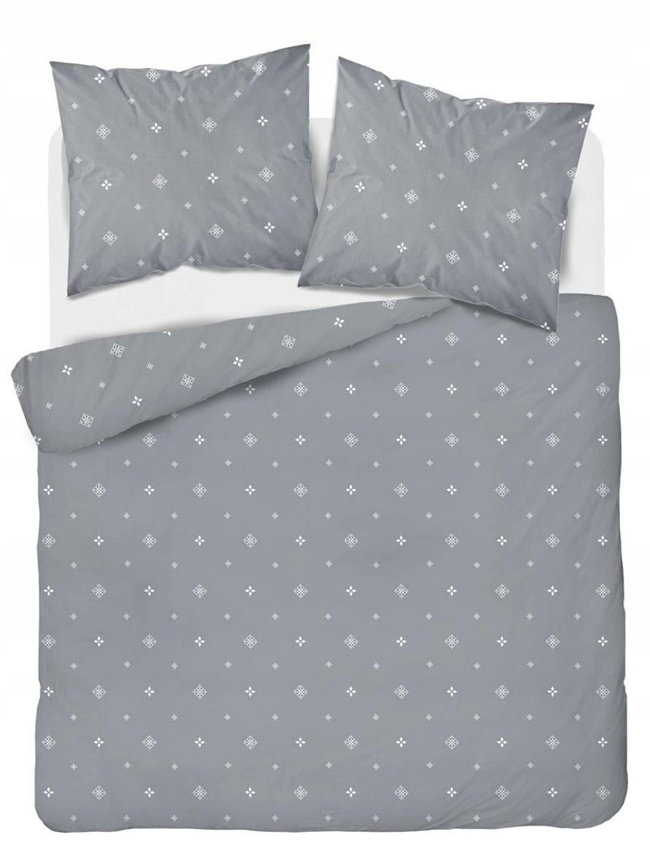 Home Satin 59 Beddengoed 220x200cm - Grijs/Wit Geometrisch