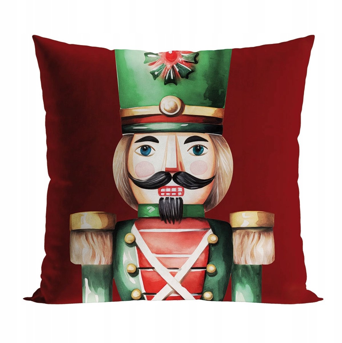 Kerst Kussenhoes Notenkraker Rood Fluweel 45x45 cm