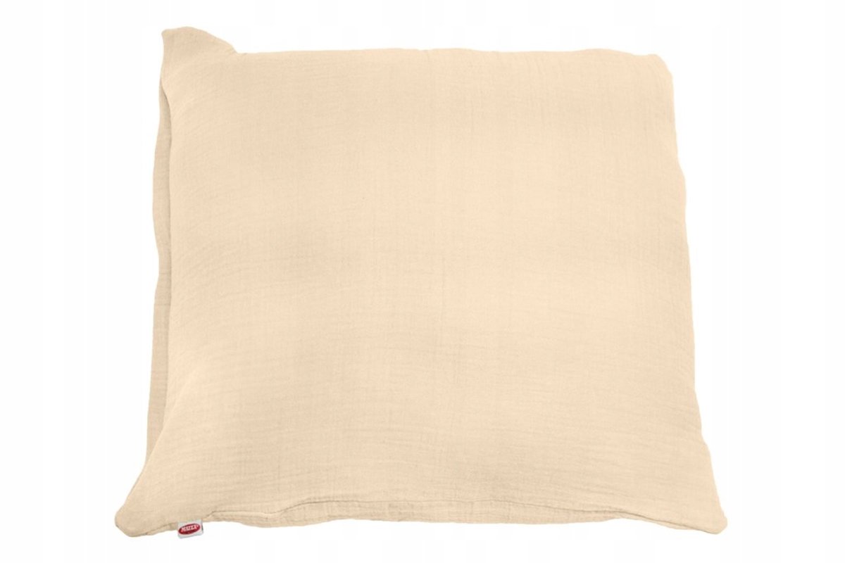 Kussenhoes Mousseline Crème 40x40 cm met Rits - overdreven Katoen