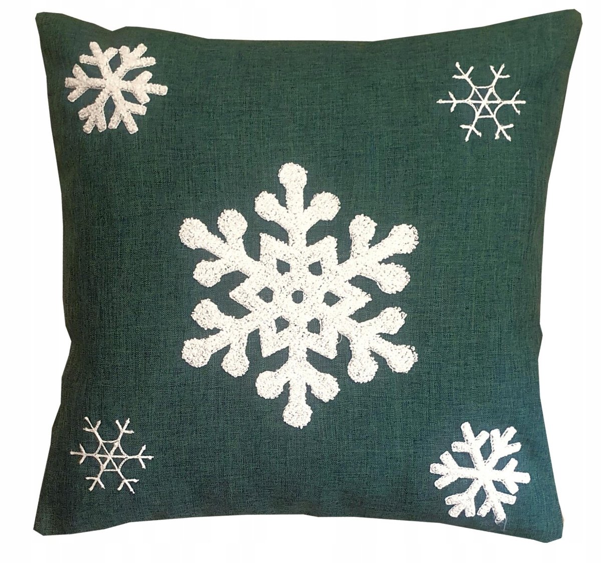 Decoratieve Kussensloop 40x40cm Grijs met Sneeuwvlokken - Kerst