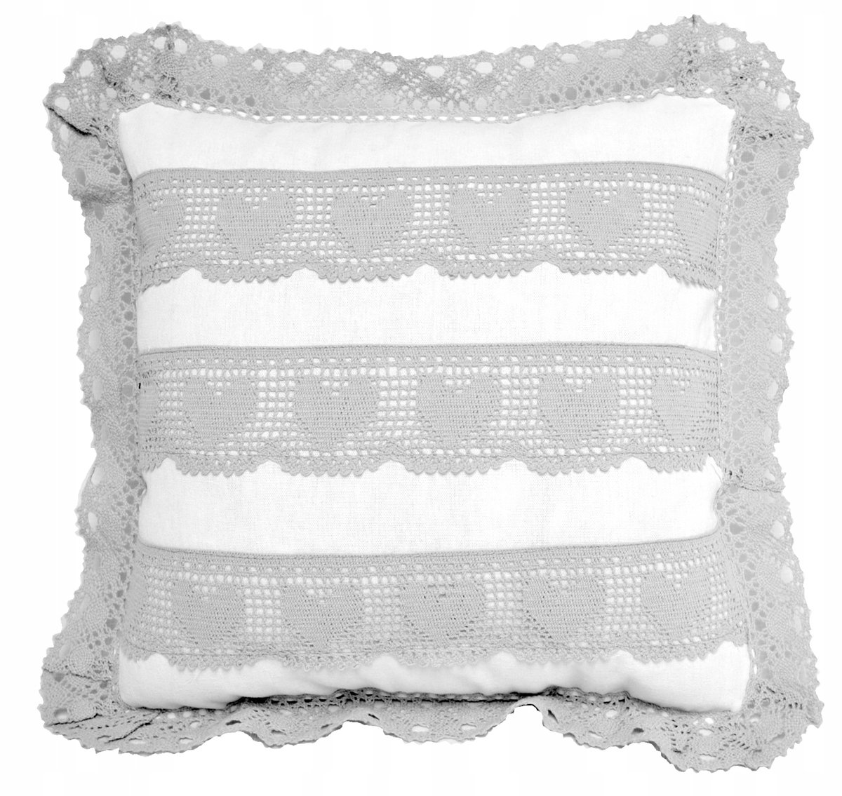 Hygge Kussenhoes Scandinavisch 40x40 Wit Grijs met Rits