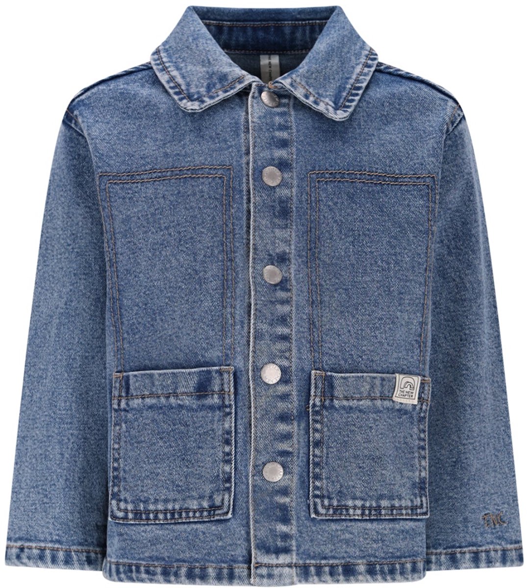 The New Chapter - Noï denim jacket pink - Blauw - Maat 86