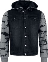 Rock Rebel by EMP Zwart/grijze hoodie met knoopjes - Heren - L