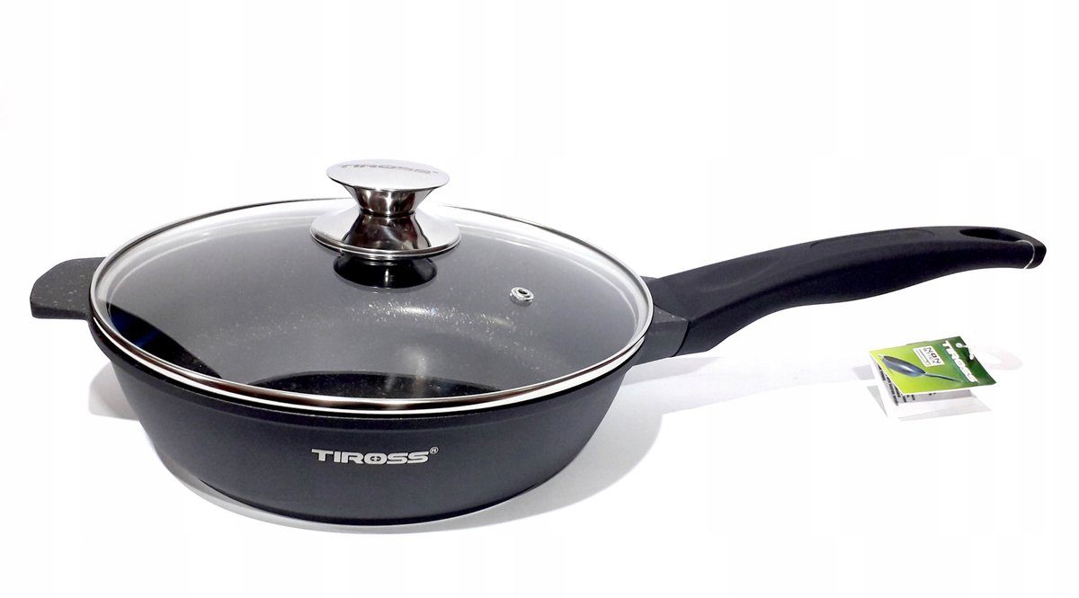 Tiross Frituurpan met Deksel - 24cm - Marmerlook