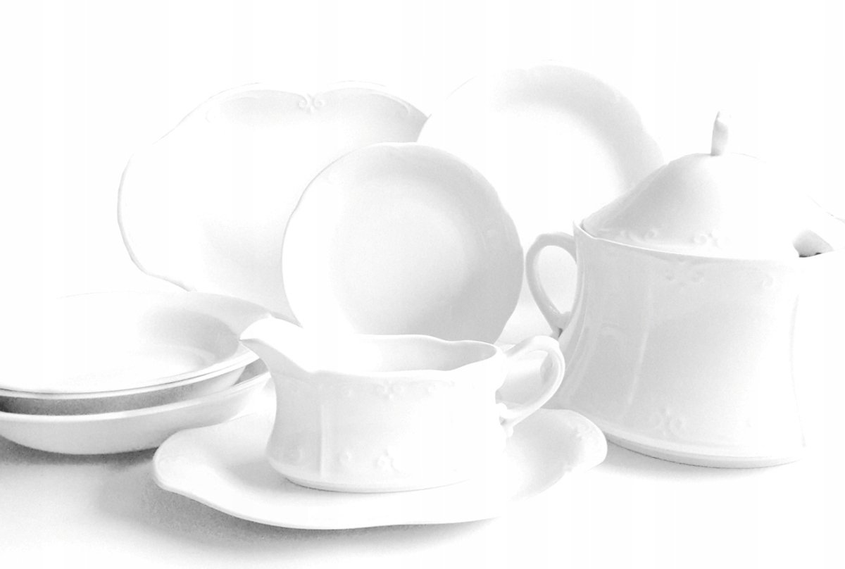 Chodzież Kamelia Servies 45-delig Wit Porselein Dinerservies