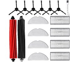PromoHome 17 stuks accessoires voor Roborock S8/S8+ robotstofzuiger met 2 hoofdborstels, 4 reinigingsdoeken, 4 filters, 6 zijborstels, 1 reinigingsborstel
