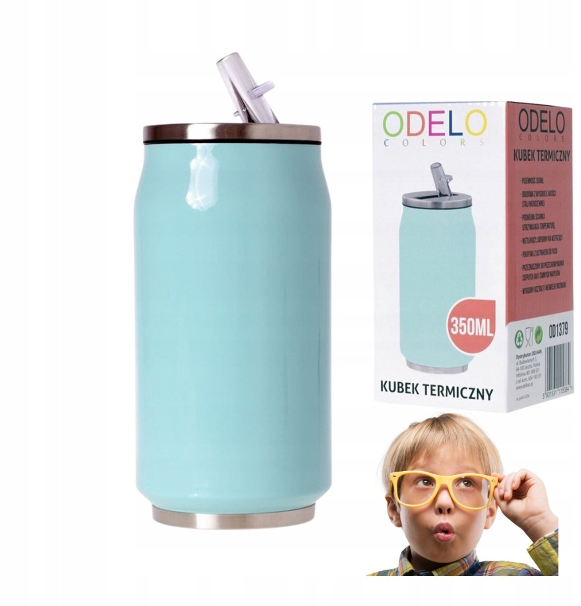 Thermosbeker Auto School 350ml - Blauw Roestvrij Staal