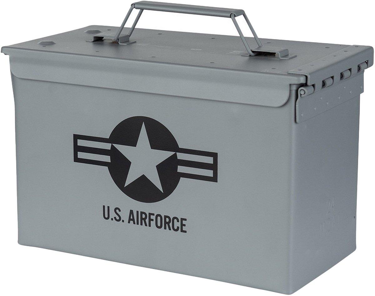 Fosco industries opberg box - grijs - 7,1 liter - 30 x 15 x 19 cm - staal