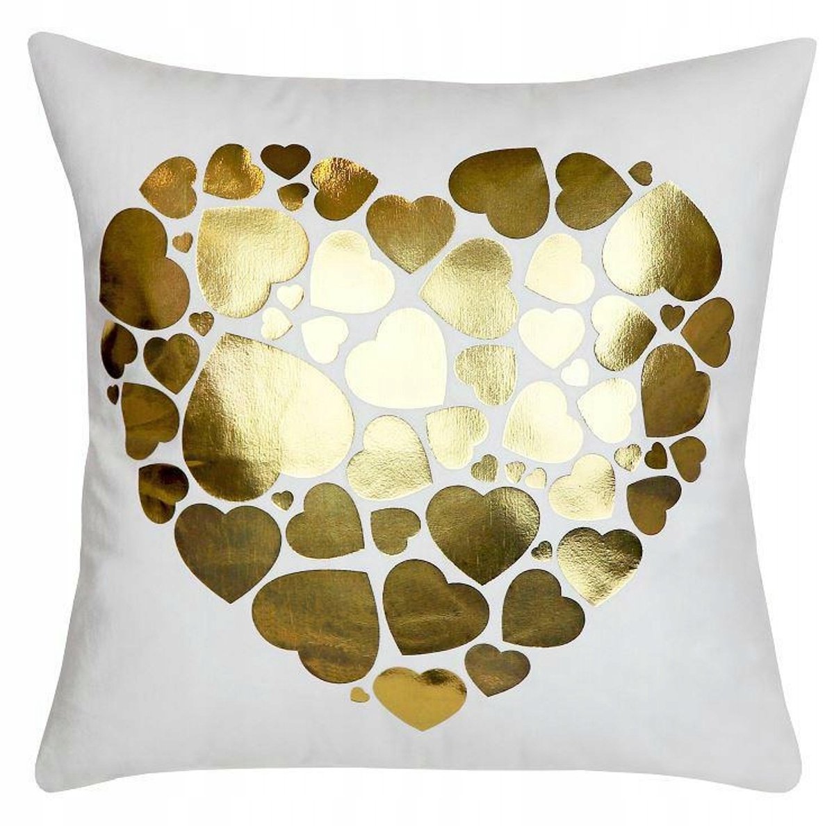 Decoratieve Kussensloop 40x40cm - Gouden Hartjes - Woondecoratie