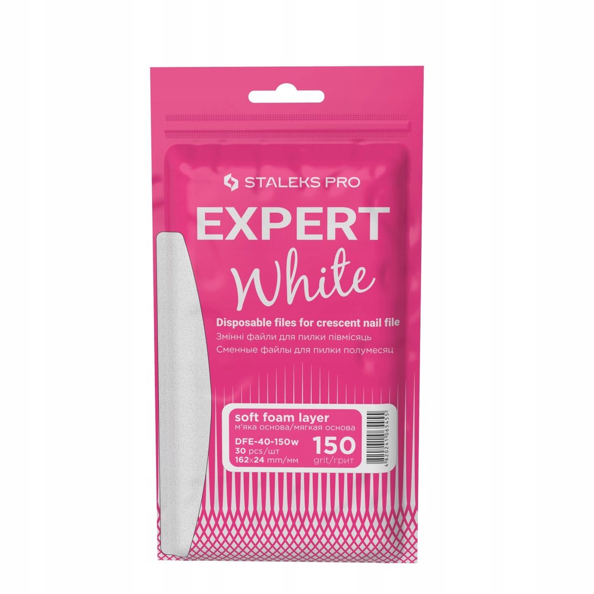 Staleks DFE-40-150W witte halve maan verwisselbare nagelvijl 30 stuks, korrel 150