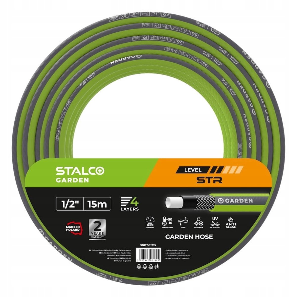 STALCO GARDEN Tuinslang 1/2″ 15m STR - Duurzaam & Flexibel