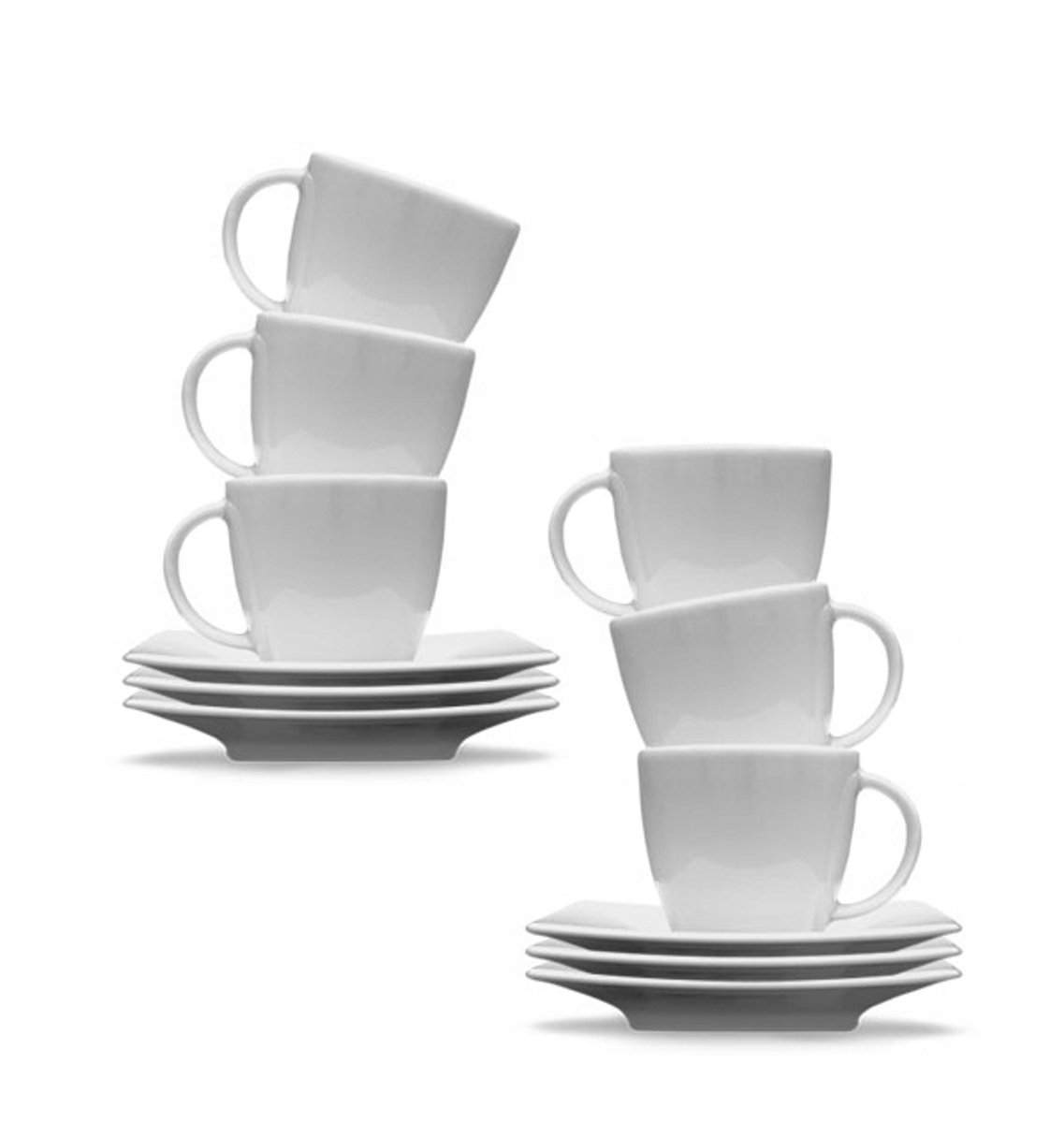 Ljubljana Victoria Espressokopjes 90ml met Schoteltjes (6 stuks) - Wit