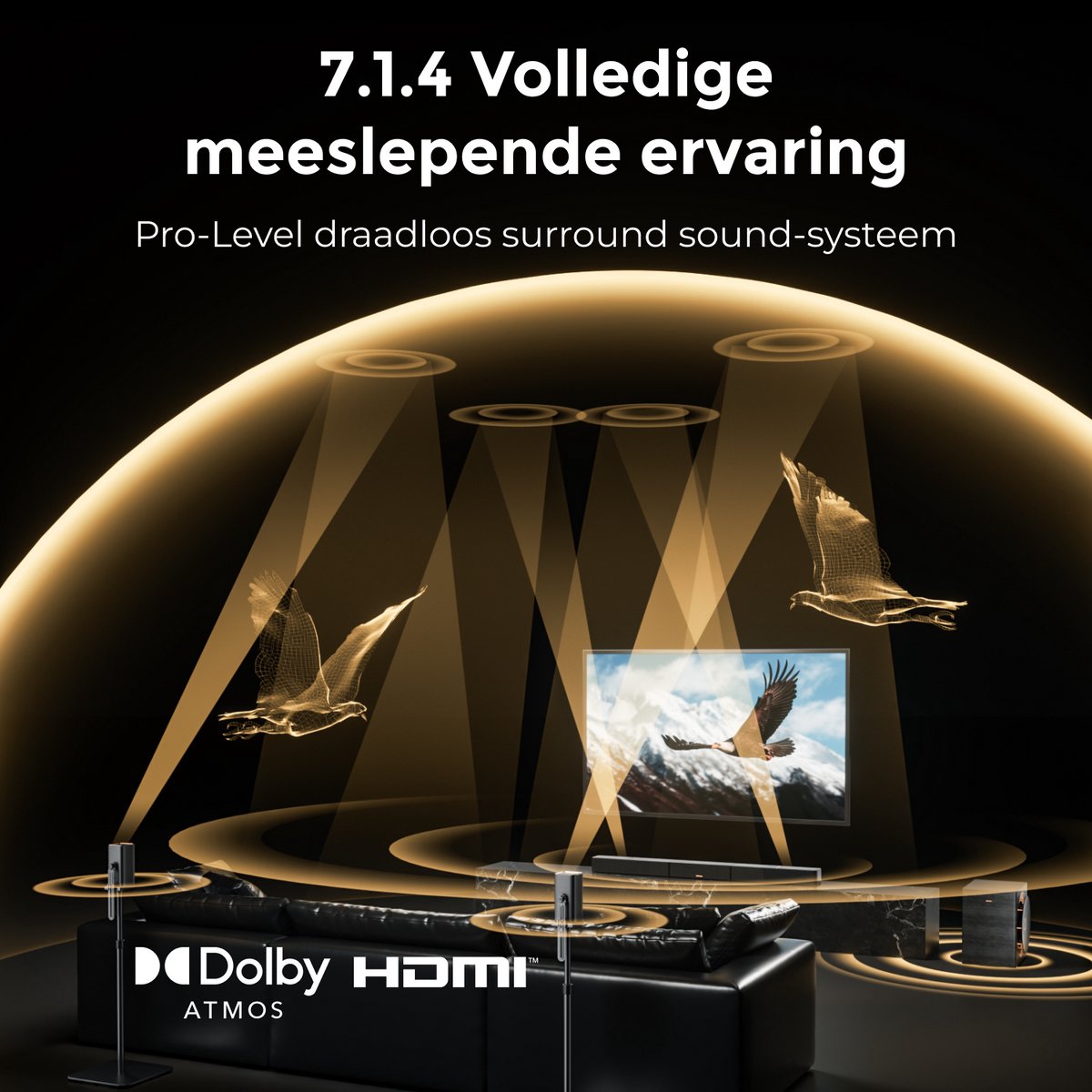 ULTIMEA Skywave X70 - 7.1.4 Dolby Atmos Soundbar - Surround - afbeelding 2